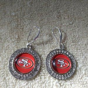 San Francisco 49ers NFL Fashion Dangle Rhinestone Earrings NEW